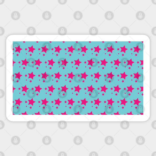 Adit | Blue and Pink Stars Pattern Sticker by jeeneecraftz